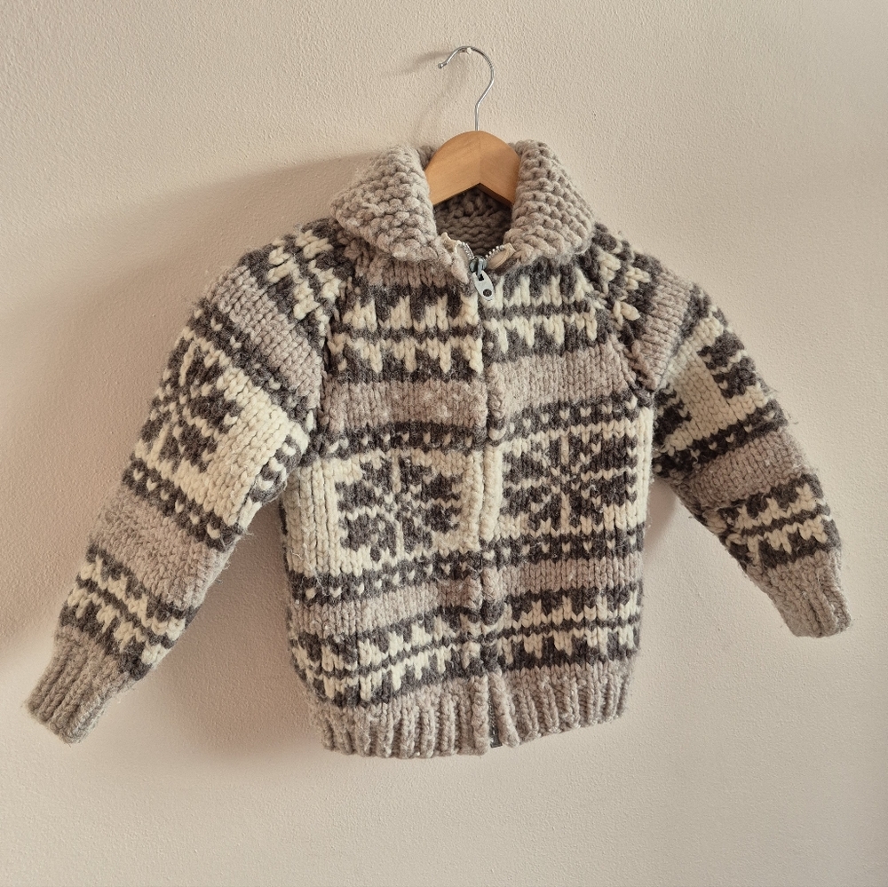 Vintage Cowichan Wool Sweater Size 5/6 Kids
